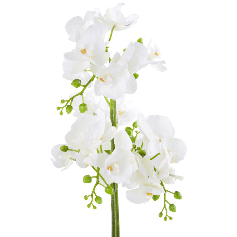 52cm Faux Flowering Plant in Ceramic Pot, Silver