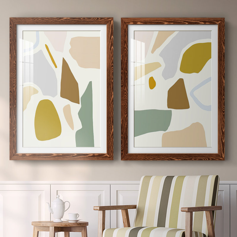 «Pastel Splotches I-Premium», reproduction encadrée prête à être accrochée, H 31,5 po x l 88 po x P 1,5 po, Érable