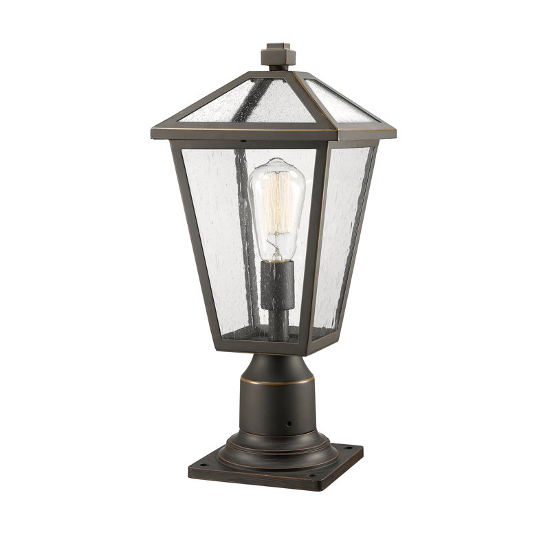Pier Mount Light, Rubbed Bronze, Beveled, 17.5" H x 8.25" W x 8.25" D