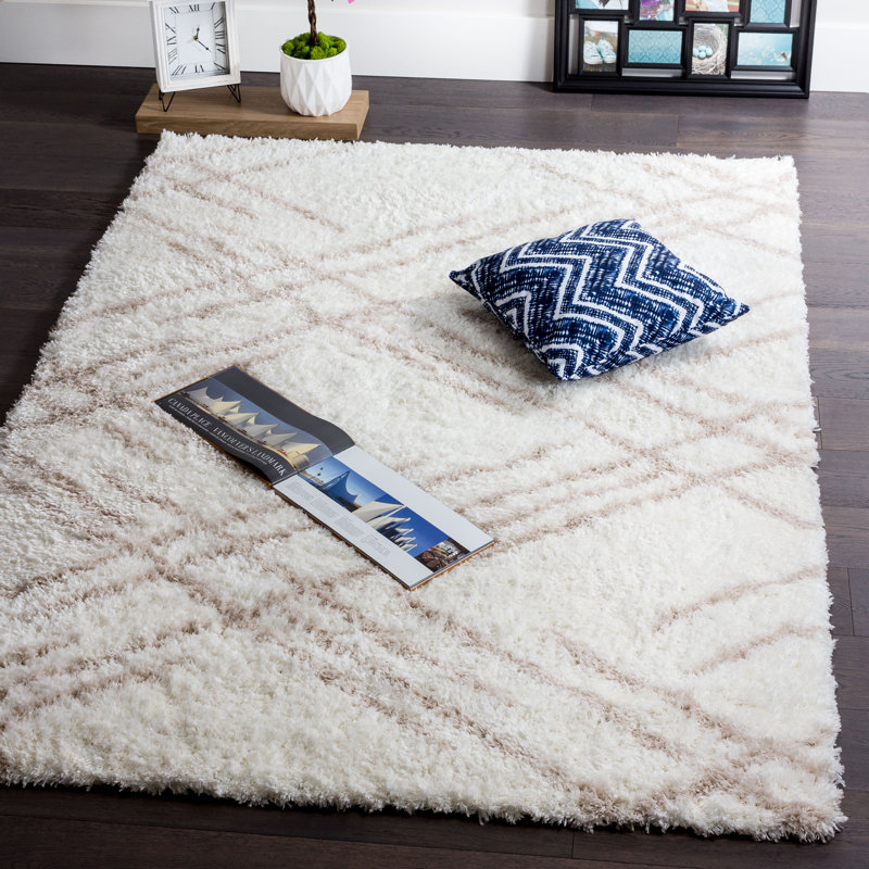 Tapis géométrique tissé à la machine Ruhland, Rectangle 3 pi 11 po x 5 pi 7 po