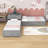 Twin Size L-Shaped Platform Bed with Trundle and Two Drawers-506098553