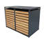 Cleobury - Remise double - Grand - Gris foncé avec portes aspect bois (68 po x 39 po x 49 po)-1454952913-1454952914
