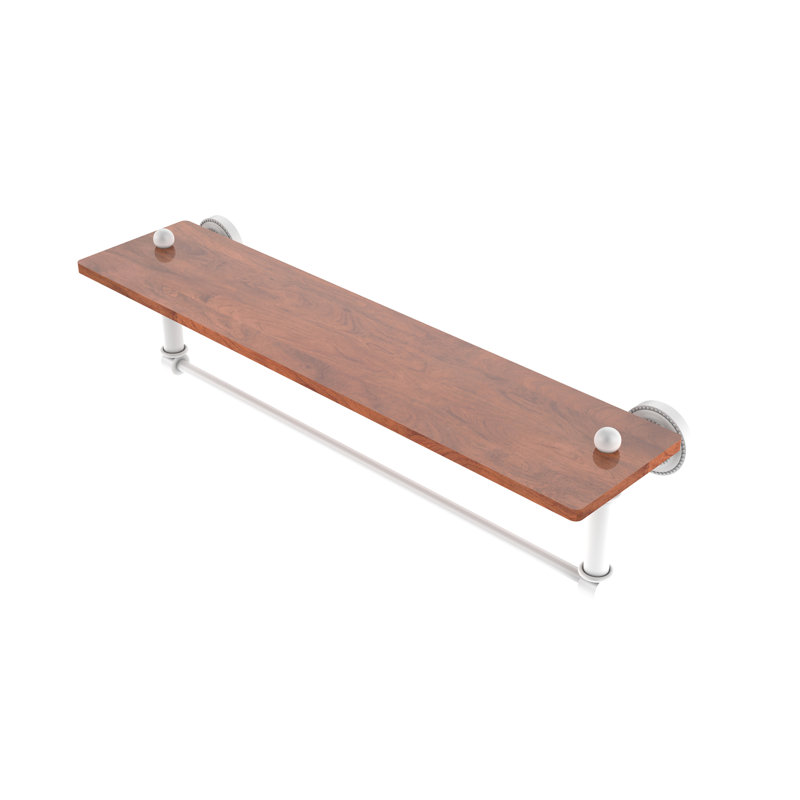 Marchmont Bracket Shelf with Towel Bar, Matte White