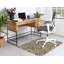 Tapis intérieur / extérieur en polyester tissé à la machine rectangle beige / gris-117366235