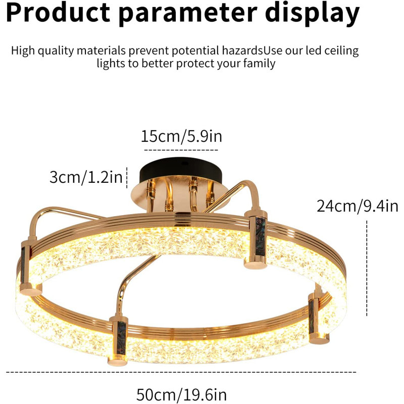 Darvel 1-Light 50cm LED Semi Flush Mount