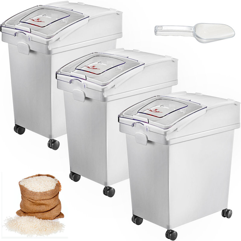 Contenant alimentaire rectangulaire en plastique Vevor 6,6 avec couvercle (ensemble de 3)