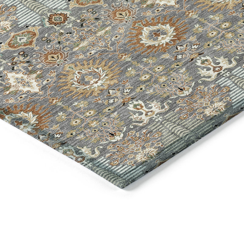 Machine Washable Indoor/Outdoor Brenden ACN2251 Global Rug, Rectangle 10' x 14'