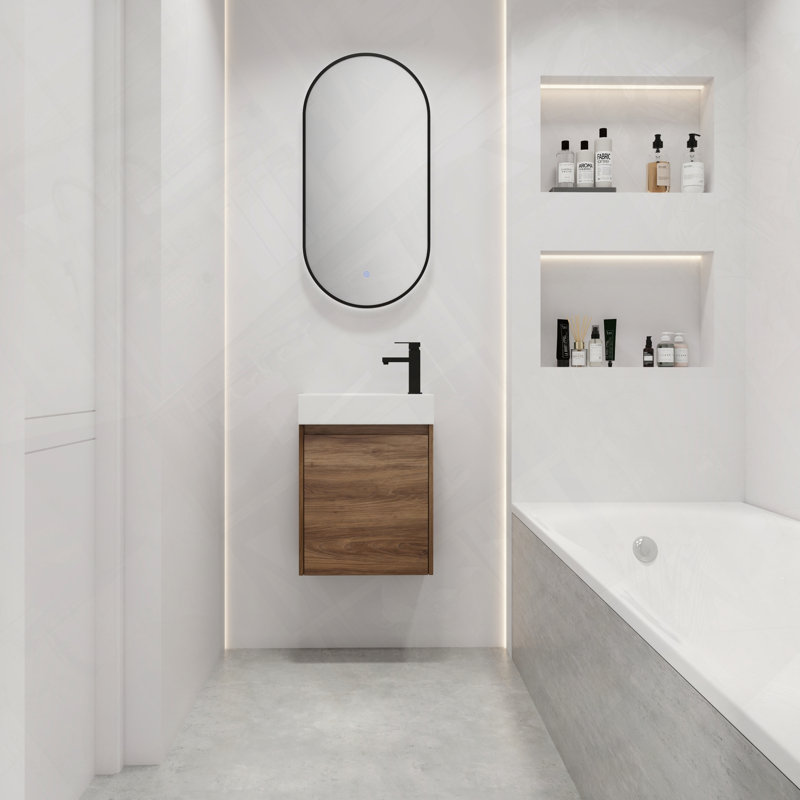 Meuble-lavabo flottant avec base simple pré-assemblée