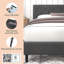 Ridley Upholstered Bed Frame with Button-Tufted Headboard-529809604