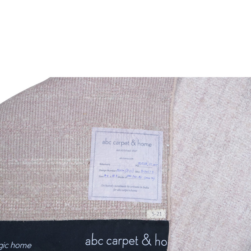 Solid Saree Silk Rug, Soft Pink, Rectangle 10' x 14'
