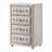 Rex Tall Dresser Chest, 4 Drawers, Crystal Tufted Beige Upholstery