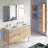 Ambra 47.5 " W Wall Mounted Wall Mounted Single Double Vanity Bathroom Vanity With Ceramic Top with Mirror-29885210