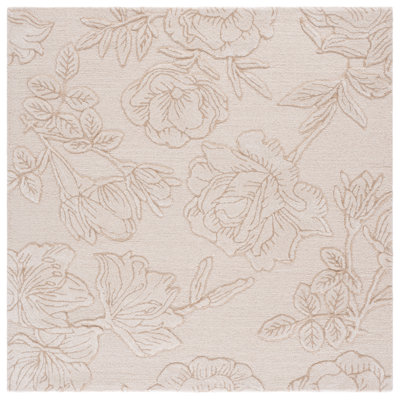 Glamour Hand Tufted Wool; Viscose; Cotton Floral Indoor Rug