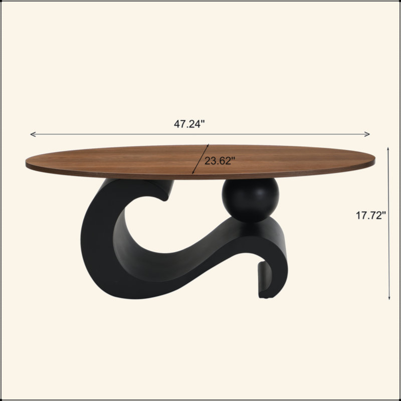 Ensemble de 2 tables basses gigognes, orales et rondes, table industrielle pour le salon, grand 47,24 po, petit 19,69 po