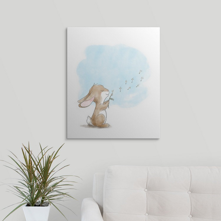 « souffleing pissenlits », impression Little Bunny, Toile, H 20 po x l 16 po x P 1,25 po