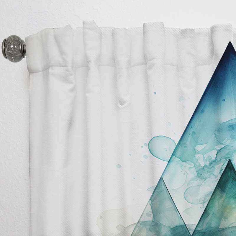 Albarado - Modern Shapes Curtain - Room Darkening Abstract Curtain - 1 Panels, 52" W x 90" L