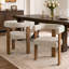 Chaise de salle à manger cylindrique en chenille de style milieu du siècle avec structure en noyer (ensemble de 4)-353656098-450624624