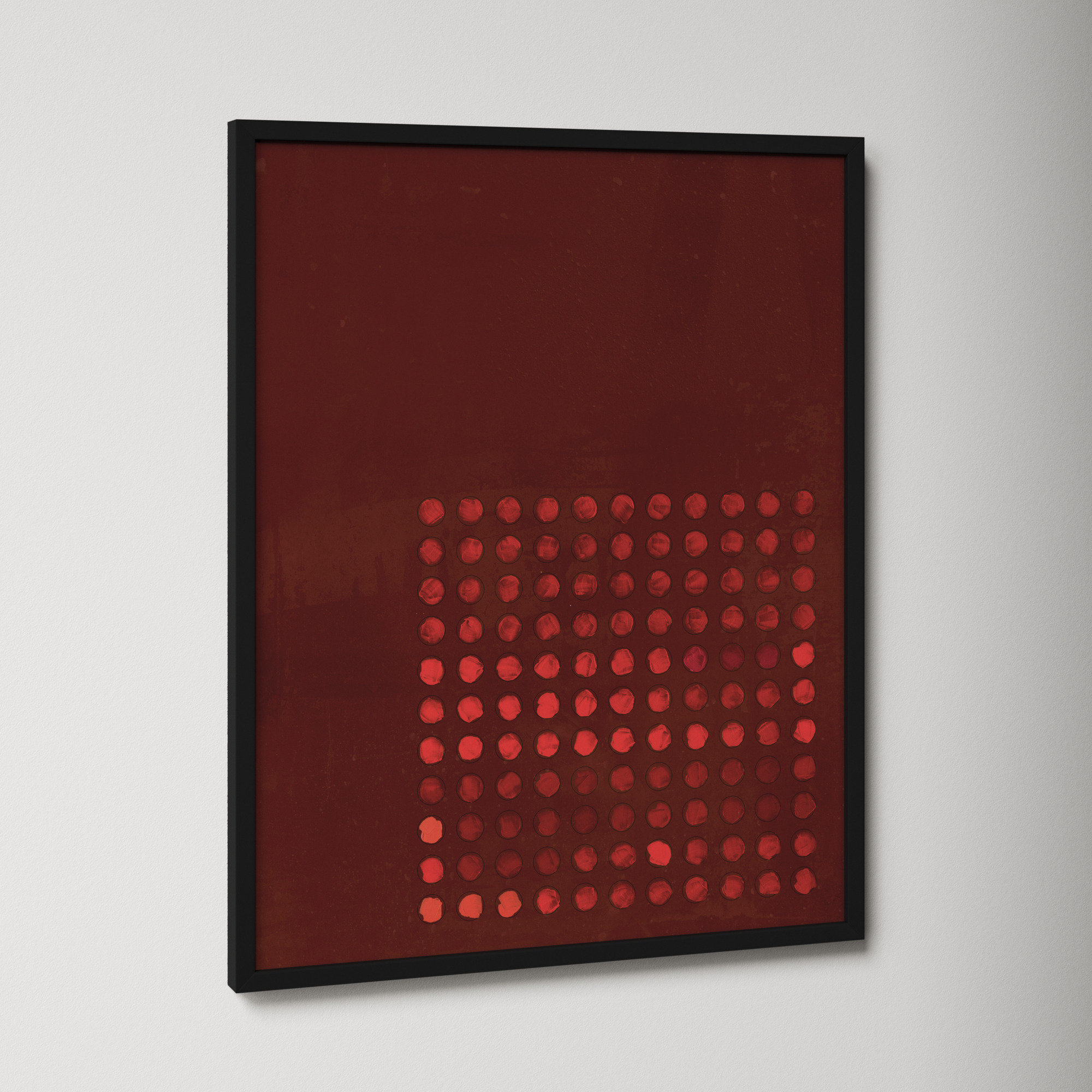 Circles In Squares 7 by Jacques Pilon, 30" H x 24" W x 1.25" D, Black