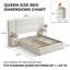 Lit plateforme moderne capitonné avec tête de lit capitonnée, tiroirs de rangement et tables de chevet indépendantes, Queen, velours crème-1345712468-1345712469
