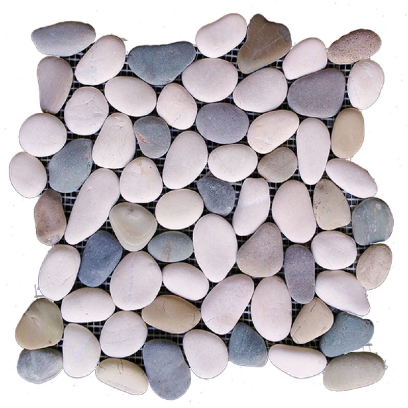 Rainforest 12" x 12" Natural Stone Pebbles Mosaic Wall & Floor Tile, Natural