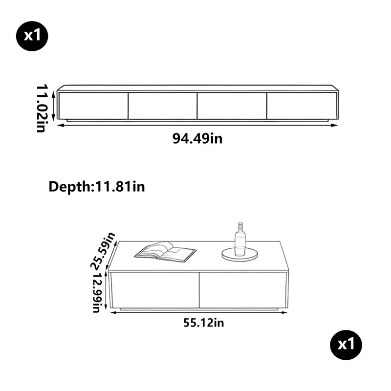 Table basse simple blanc