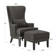 Caistor Upholstered Wingback Chair with Ottoman