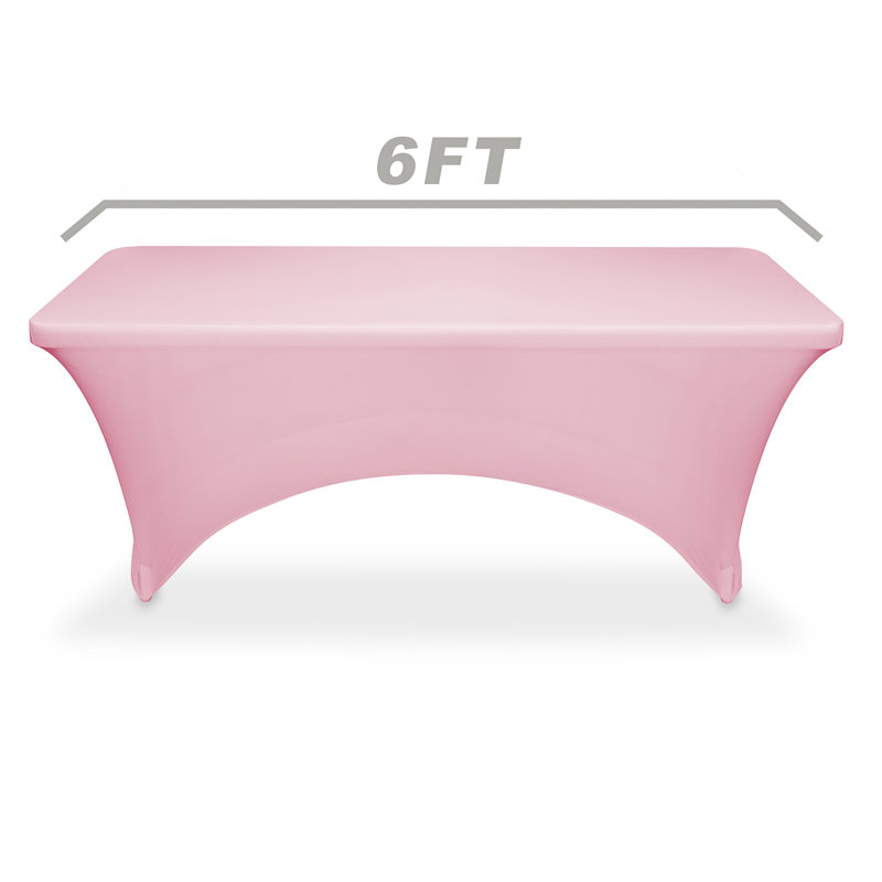  Solid Color Polyester Wedding Tablecloth, Pink, 72" x 30"