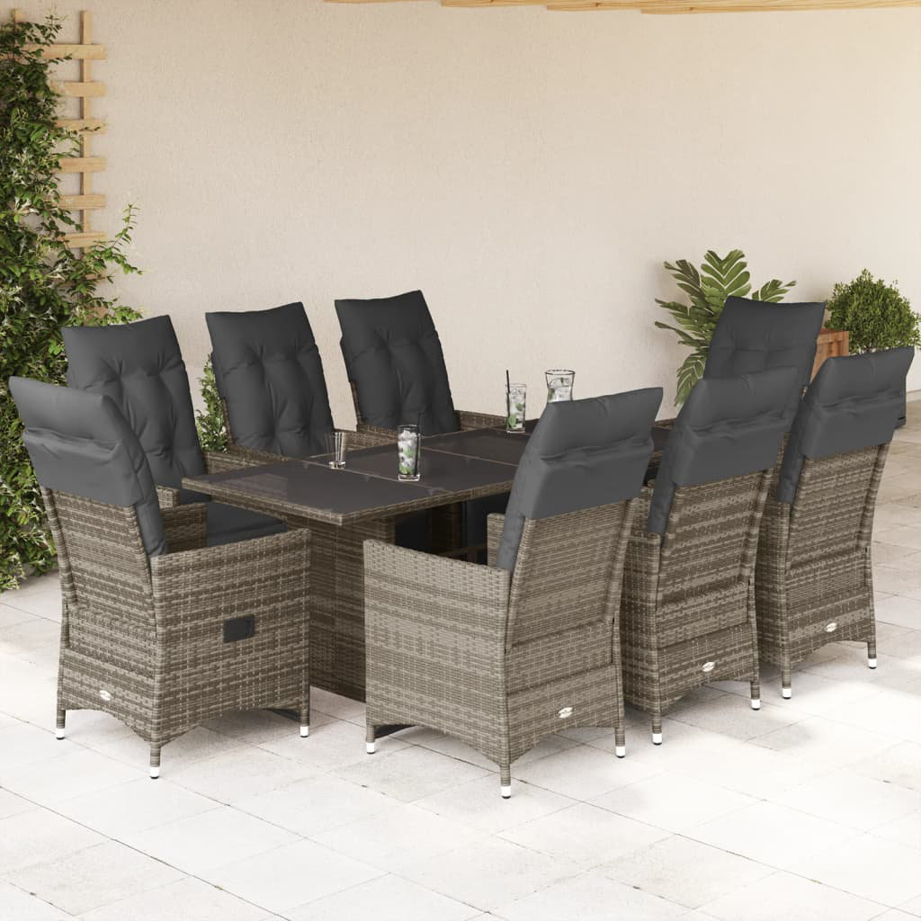 Vidaxl 9-Tlg. Garten-Bistro-Set mit Kissen