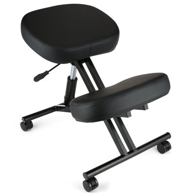 Ekmel Adjustable Height Ergonomic Kneeling Chair with Removable Casters/Wheels