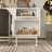 Modern Robot-Style End Table With 360-Degree Rotating Head | High-Quality MDF Construction & Transparent Vertical Stripe Glass Doors | Compact Storage & Contemporary Design For Small Spaces