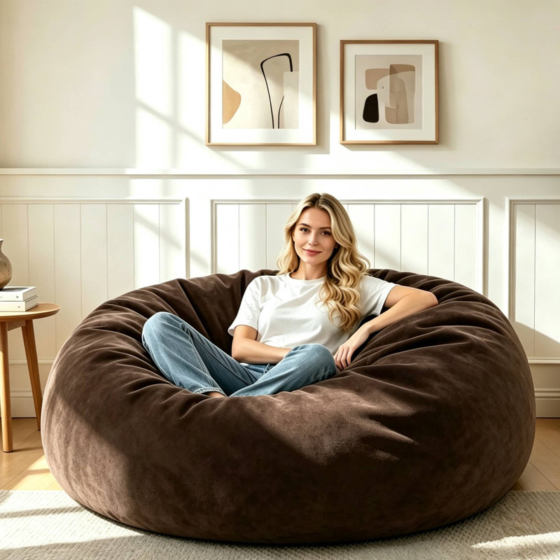 Bean Bag Chair for Kids or Teens, Bean Bag Sofa with Plush Memory Foam, Comfortable Reading Corner Chair for Bedroom, Living Room, Dormitory, Ideal for Reading, Working, Gaming