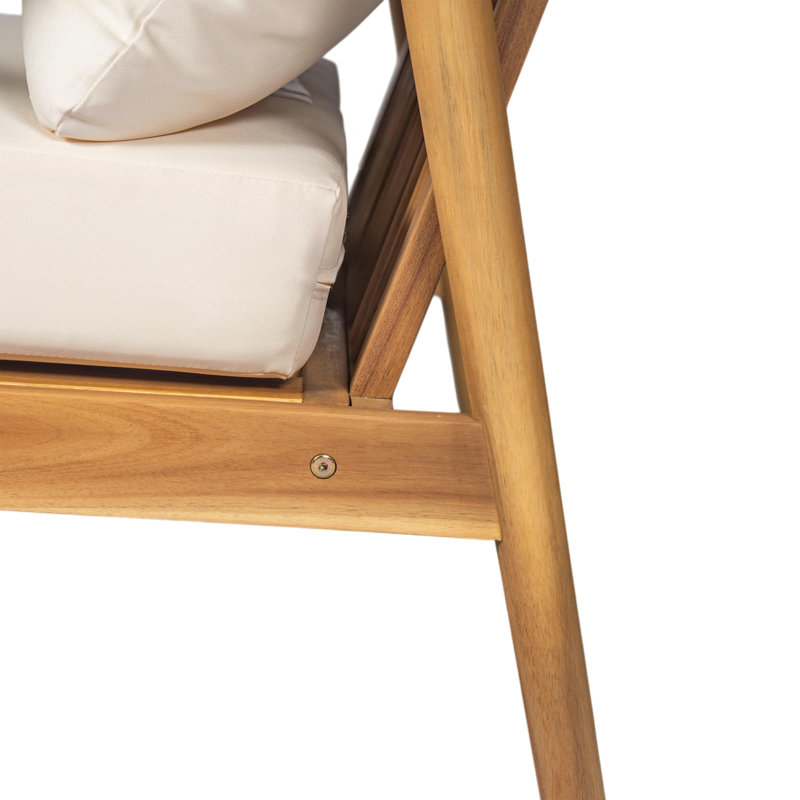 Chaise d'appoint rembourrée en bois massif de style Mid-Century