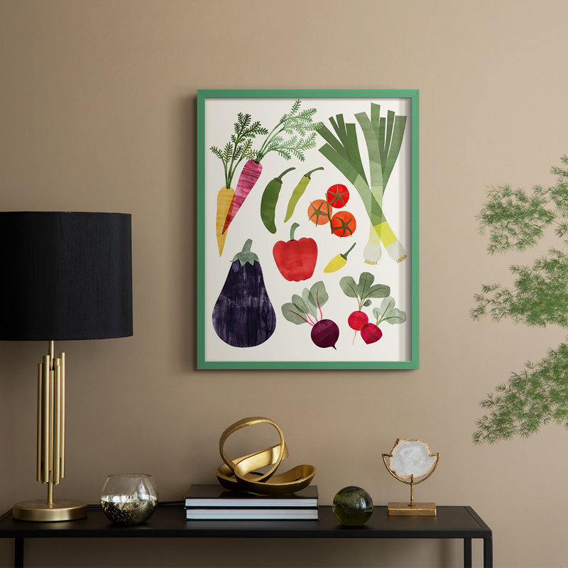 «Garden Offrant I», reproduction encadrée - bois massif, H 11 po x l 9 po, Vert