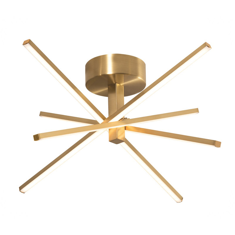 Iuturna Acrylic Semi Flush Mount, Satin Brass