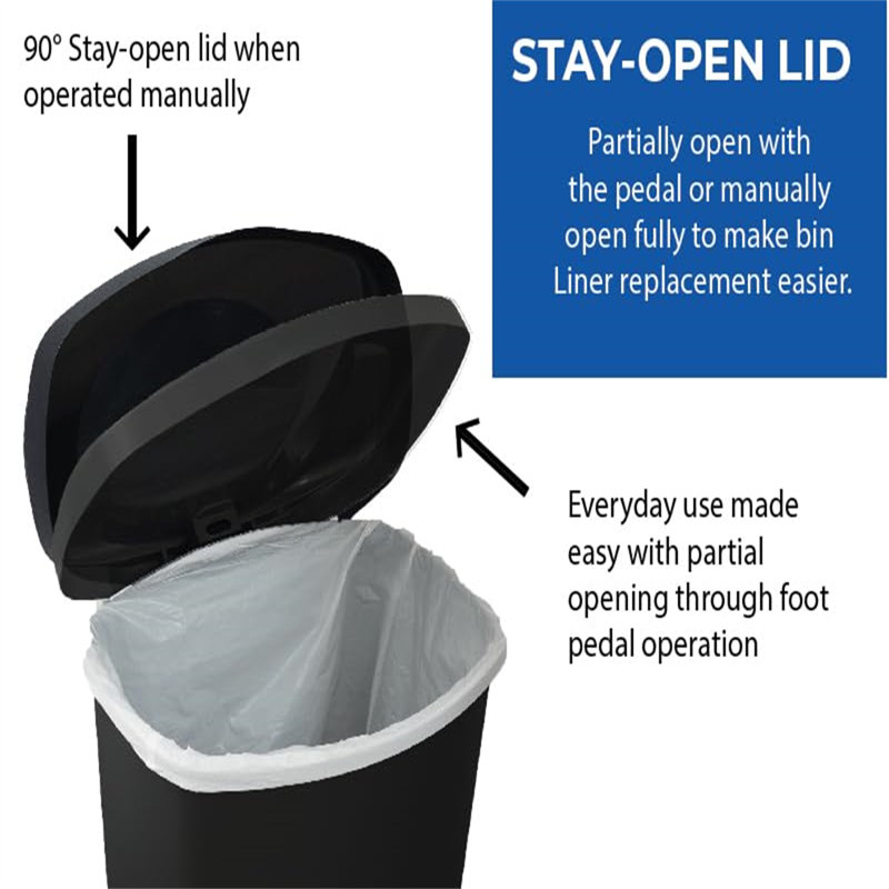 Roselli Plastic Step On Kitchen Trash Can - 50L