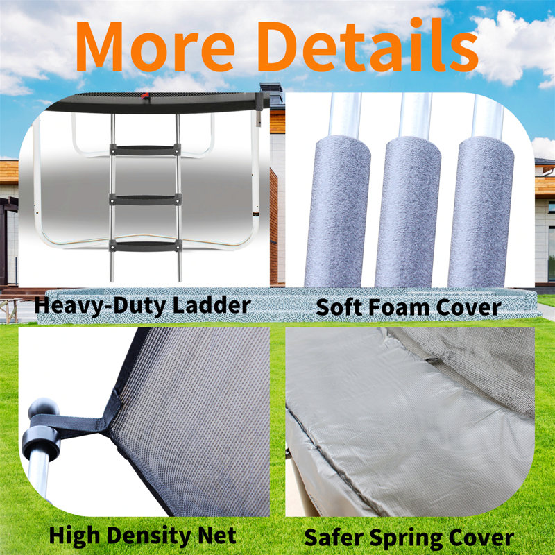Trampoline with Safety Enclosure Net Jumping Mat,Easy Installation