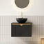 Meuble-lavabo mural de 61 cm (24 pouces) avec rangement suspendu, lavabo en céramique et comptoir en pierre frittée