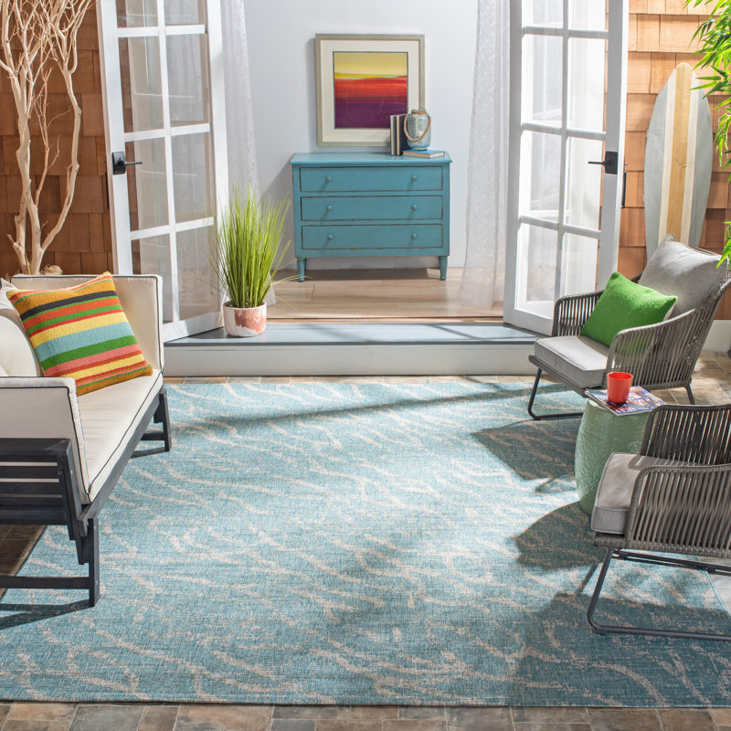 Shaunna Performance Abstract Indoor/Outdoor Area Rug, Rectangle 9' x 12'