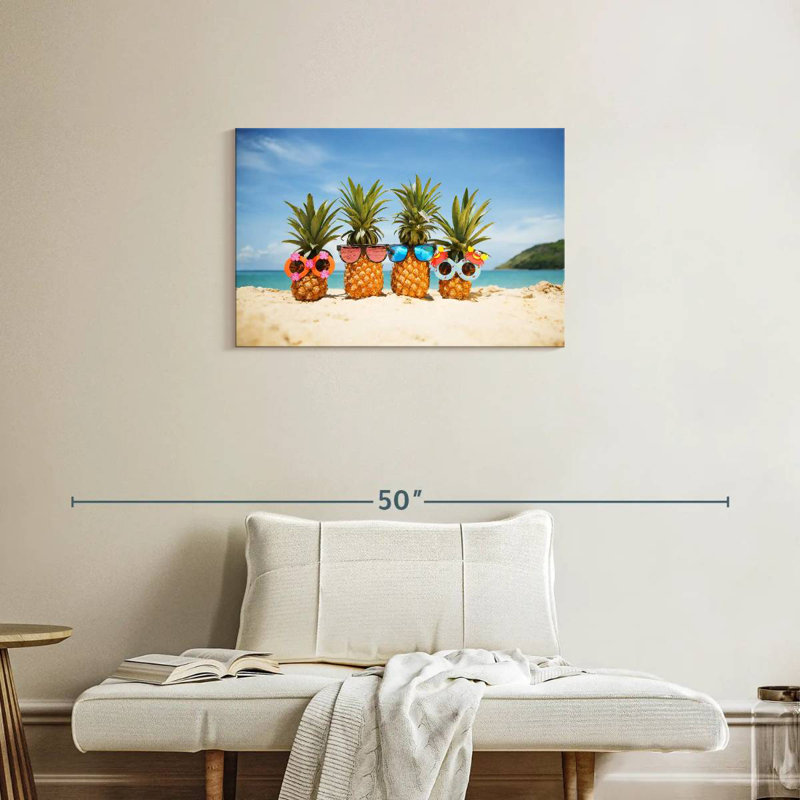 Yarlin Summer Beach Pineapples, 20" H x 30" W
