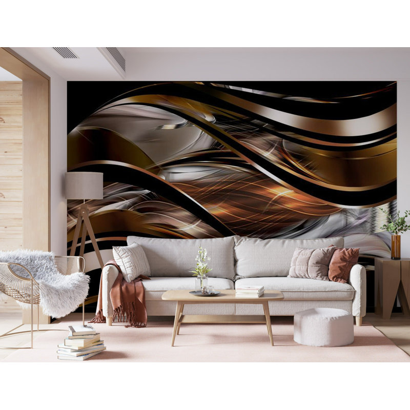 Murale Peel & Stick Glam - Tempête ambrée, L 55 po x l 77 po