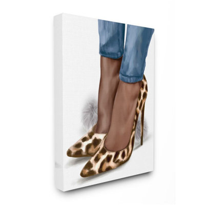 " Women's Fashion Animal Print Heels And Denim " by Ziwei Li