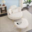 Fauteuil en velours côtelé avec repose-pieds-108743756