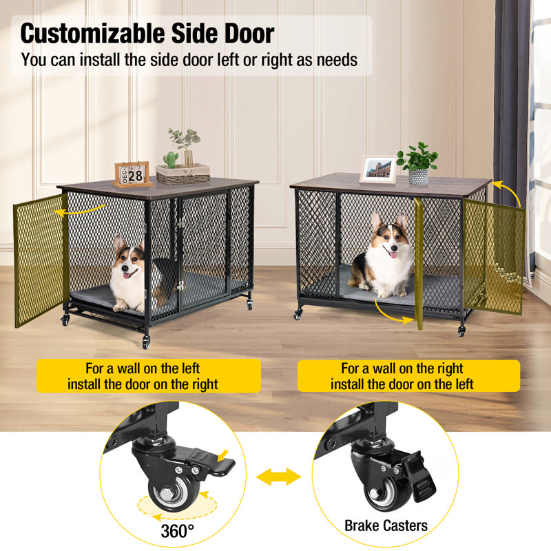 Double Door Dog Kennel With Side Door Tucker Murphy Pet™ Dog Crate