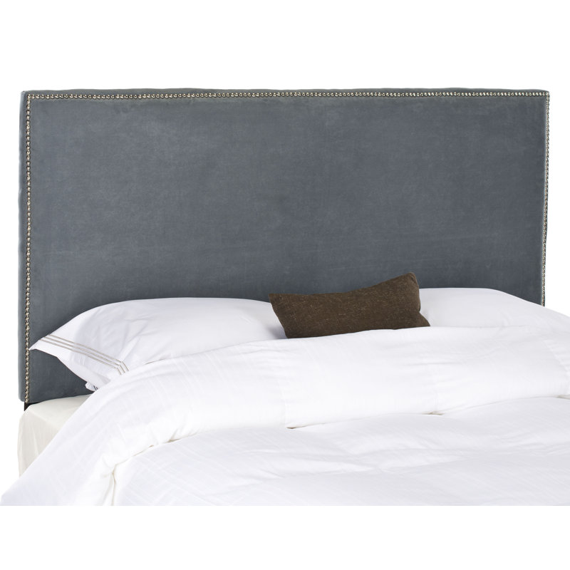 Upholstered Headboard, Full, Gray, Velvet