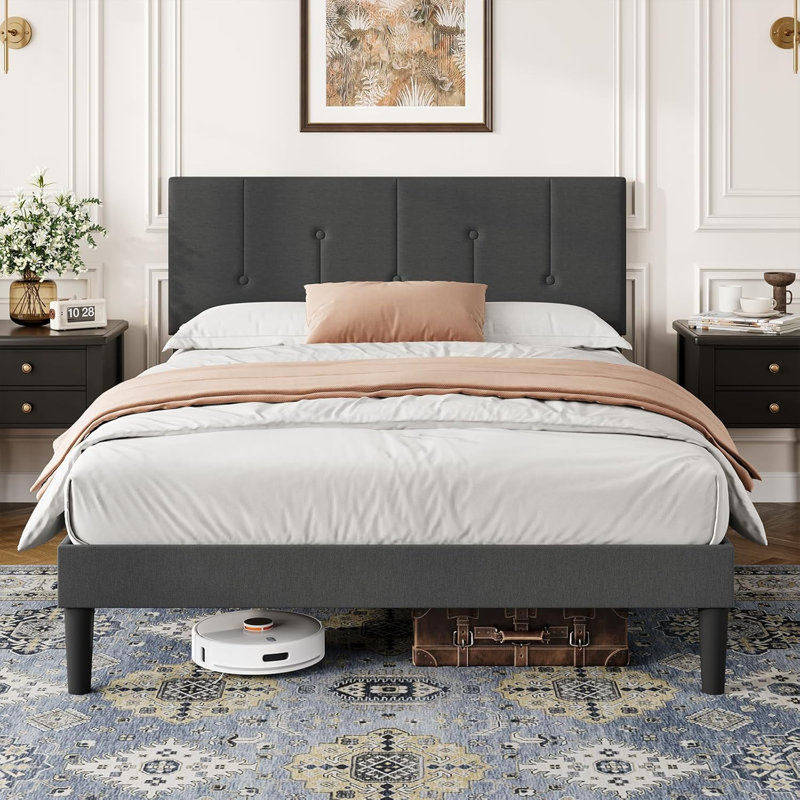 Upholstered Bed, Kingsize (5'), Dark Grey