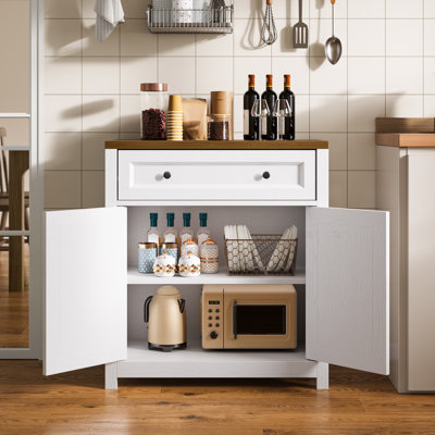 32'' Kitchen Storage Island with Drawer and Adjustable Shelf