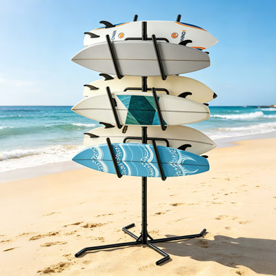 Support autoportant en métal à 6 niveaux, support réglable pour planche de surf, SUP, canoë et planche à pagaie