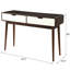De salon de style Mid-Century moderne blanc et blanc avec 2 tiroirs et 2 pieds en bois