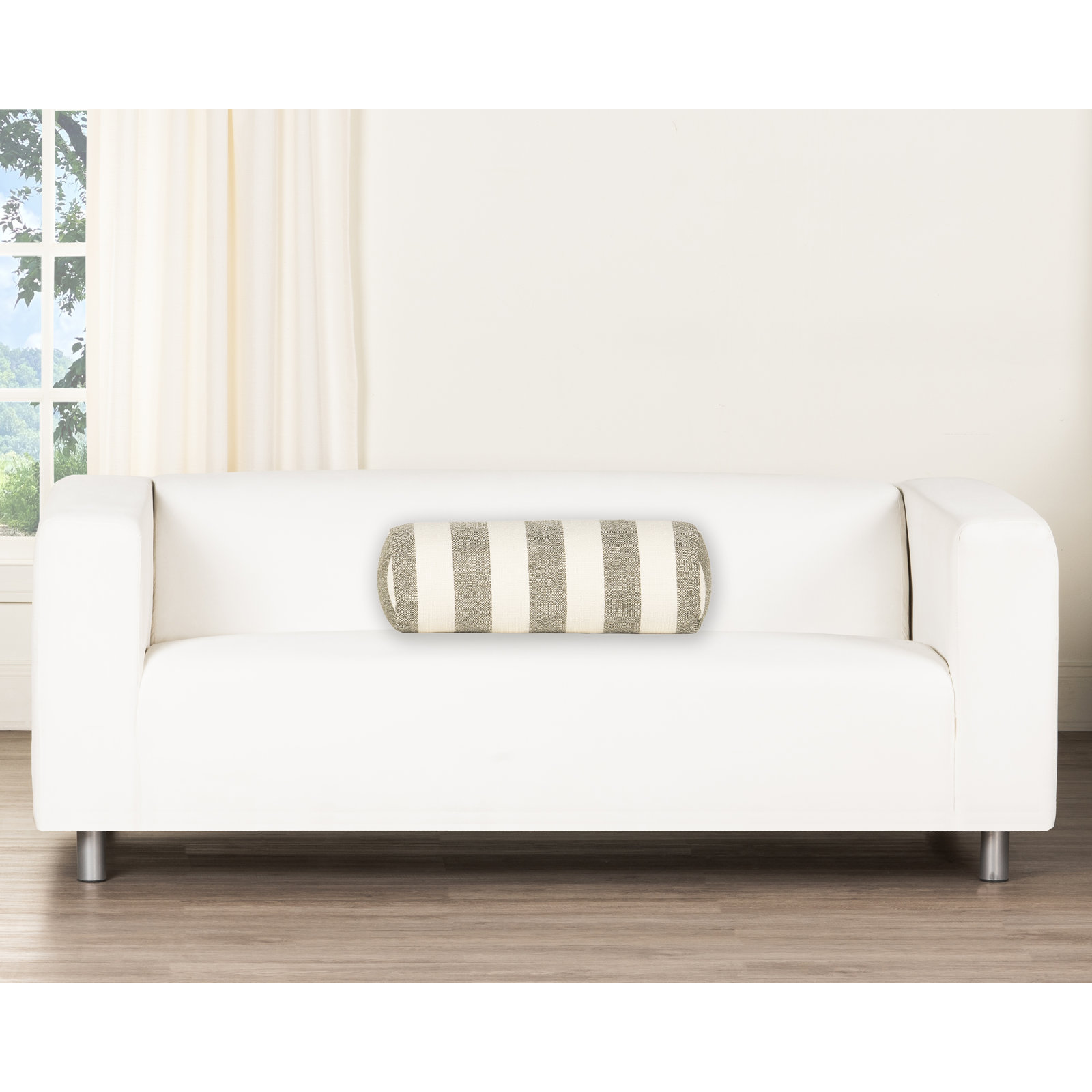 Birch Lane Harding Throw Pillow Bolster, Green Striped