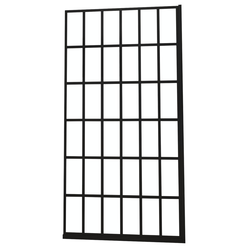 Matte Black Fixed Shower Door 38" W X 72" H - Single Panel, Transformative For Bathroom In Modern Elegant Feature